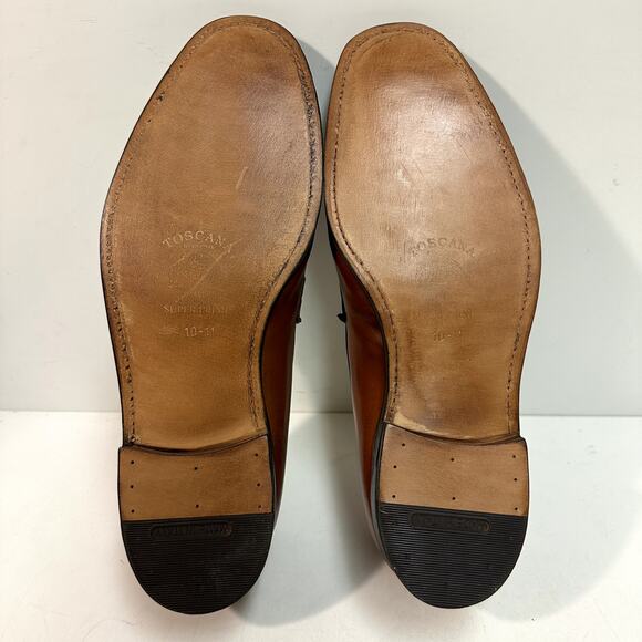 FULLY RESOLED Alden 3556 Plaza Penny Loafer Burnished Dark Tan Calfskin USA 10 D - Picture 2 of 13